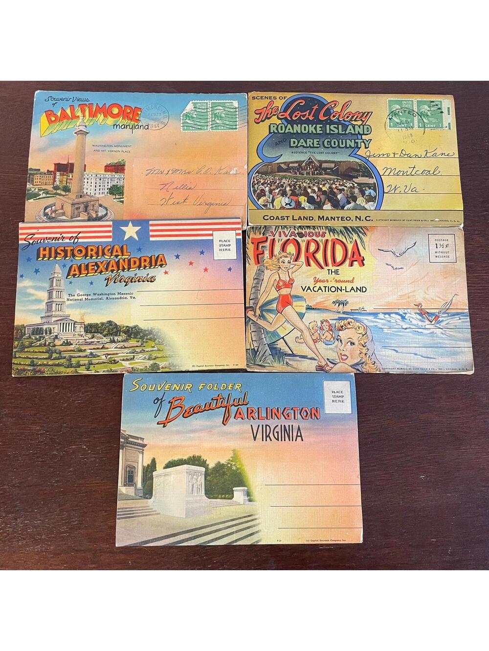 Souvenir Postcard Books - set of five